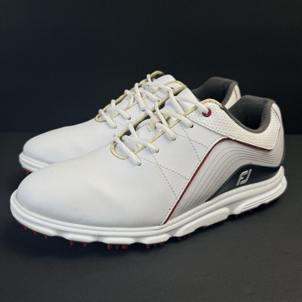 FootJoy FJ Junior Pro SL Youth Size 5 White Blue Red Spikeless Golf Shoes